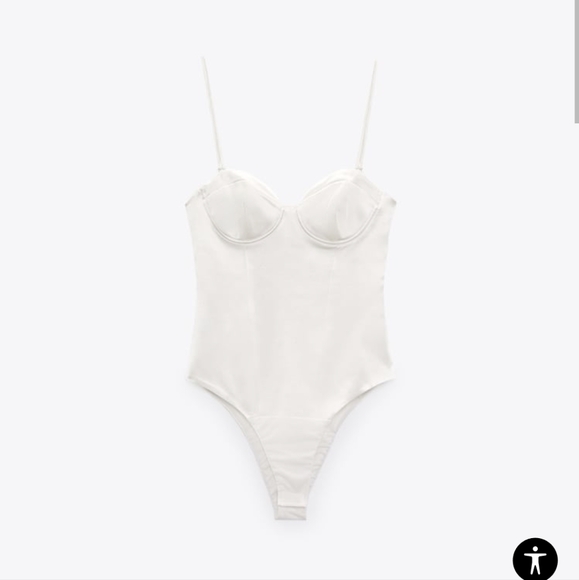 White satin effect Zara body suit - Picture 1 of 2